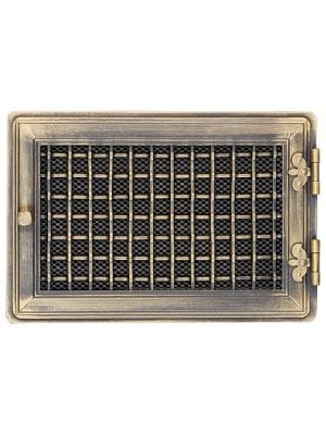 Kratka kominkowa wentylacyjna stylowa 21x32cm zĹ‚ota patyna.jpg